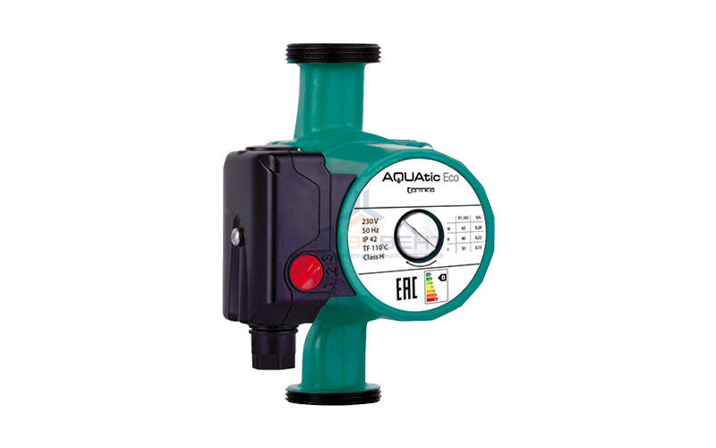 Насос циркуляционный Termica Eco 25/6 - 0,1 кВт (однофазный, PN10, Hmax 6 м, Qmax 4,7 м³/ч)