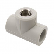 Тройник с переходом на внутреннюю резьбу FV-Plast - 20 x 1/2" (для полипроп.труб, цвет серый)