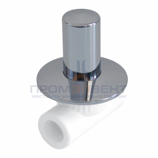 Кран вентильный под штукатурку KALDE - 32 (для полипропиленовых труб, цвет белый)