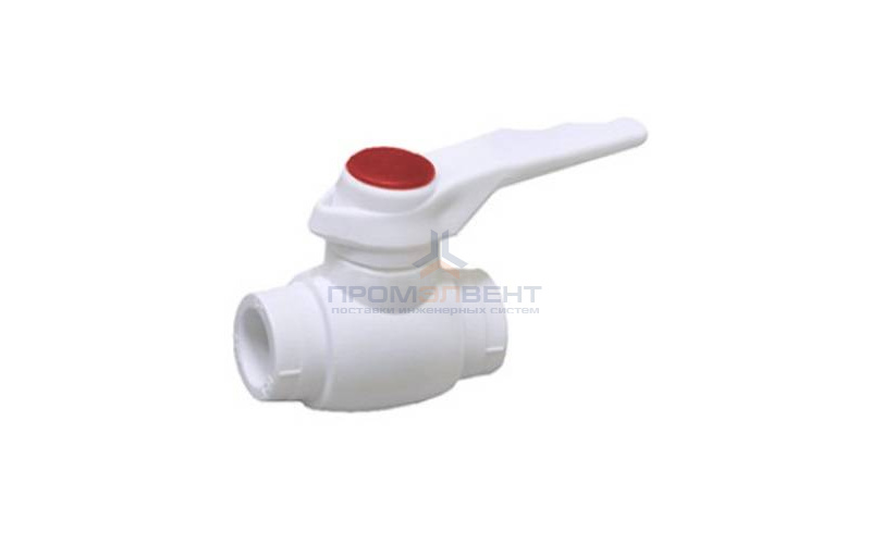 Кран шаровой Fusitek - 32 (Пайка/Пайка, ручка-рычаг белая с красной меткой)