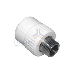 Переход на наружную резьбу KALDE - 25 x 1/2" (для полипропиленовых труб, цвет белый)