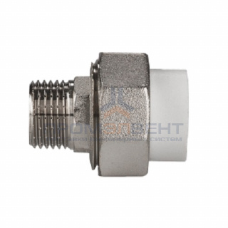 Переход на наружную резьбу разъемный KALDE - 110 x 4" (для полипропиленовых труб, цвет белый)