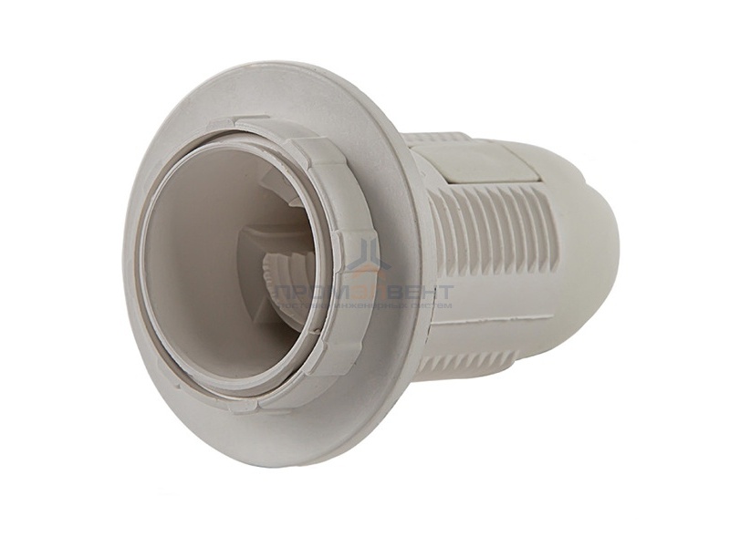 Патрон Е27 с прижимным кольцом белый