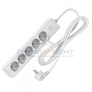 Удлинитель Schneider Electric 5 розеток 2К+З, кабель 5м, белый