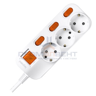 Anam Legrand e-Fren 3 Удлинитель с выключателем+ индивидуальным выкл.,шнур 1.5м, 16A, 250V