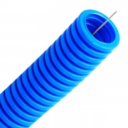 Труба ППЛ гофрированная DKC д.50мм, лёгкая с протяжкой, цвет синий [бухта 15м]