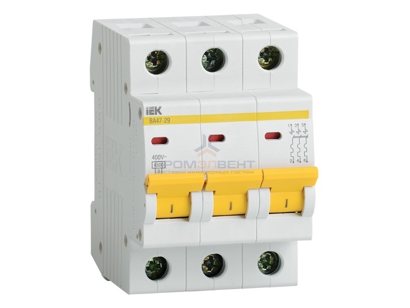 Автоматический выключатель ВА47-29 3Р 10А 4,5кА характеристика В ИЭК (автомат)