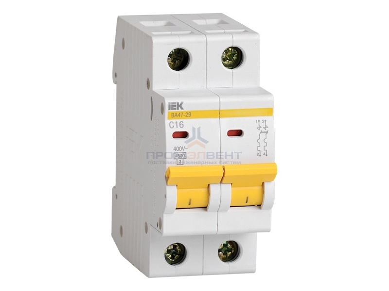 Автоматический выключатель ВА47-29 2Р  3А 4,5кА характеристика С ИЭК (автомат)