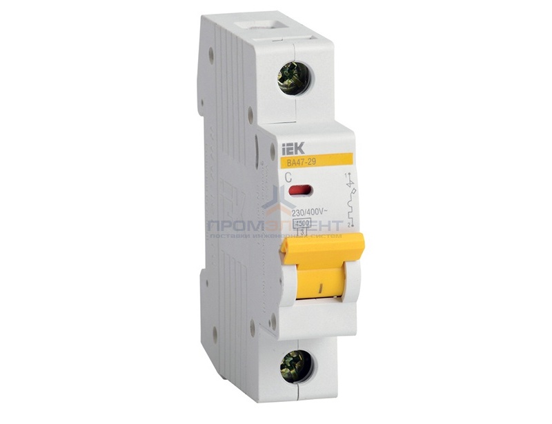 Автоматический выключатель ВА47-29 1Р 16А 4,5кА характеристика С ИЭК (автомат)