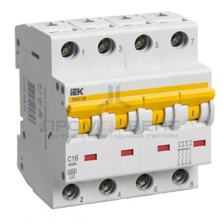 Автоматический выключатель ВА 47-60 4Р 32А 6 кА характеристика С ИЭК (автомат)